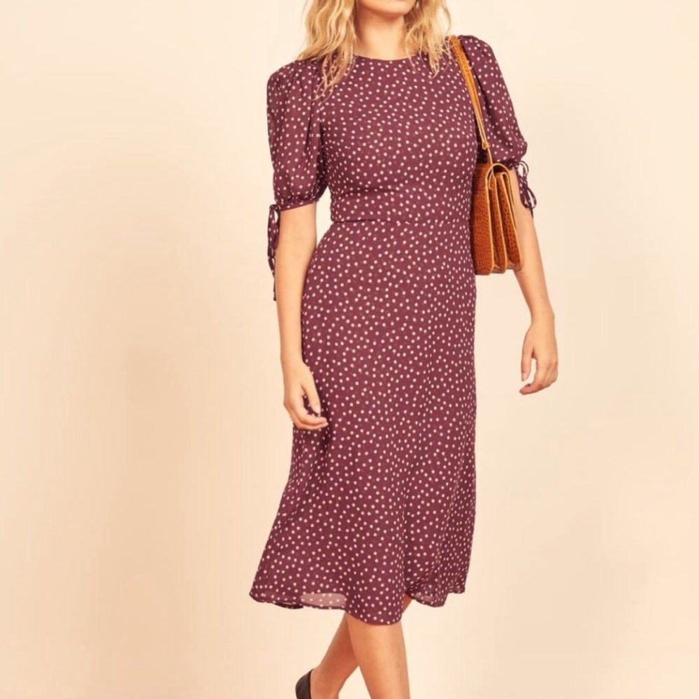 Reformation Oakley polka dot dress 0